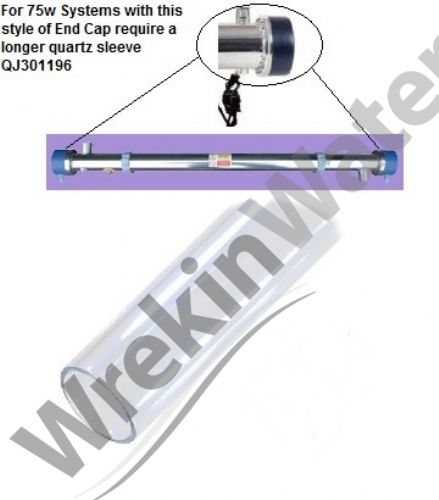 QJ301196 Quartz Sleeve for 75 Watt Closed End Cap System